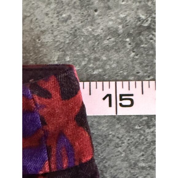 Anthropologie Velvet Pants Womens 0 Boho Essential Slim Floral Ankle Jewel Tone - Picture 13 of 16